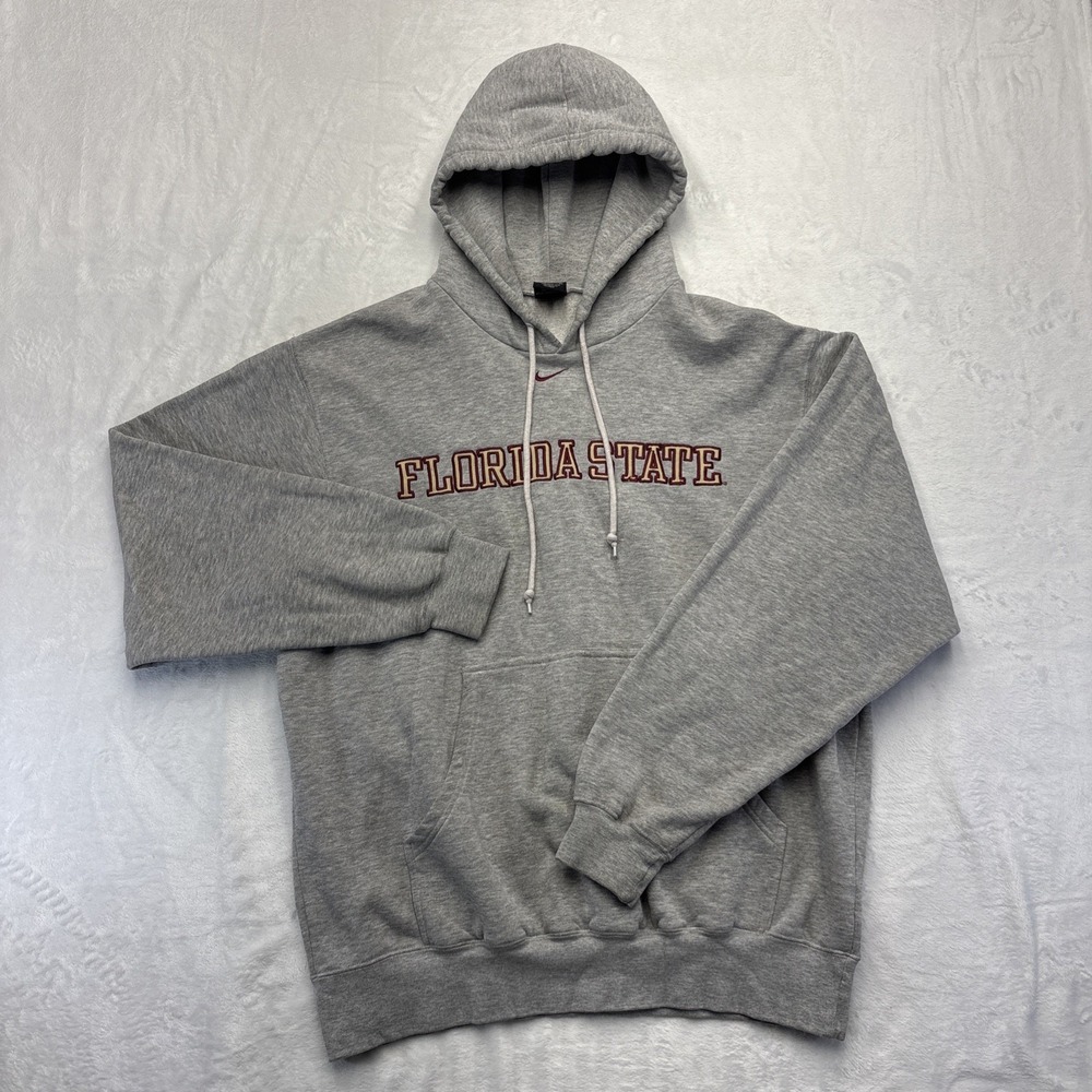 Y2K Nike Team Florida State Seminoles Hoodie L Gray Oversized College Fleece